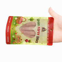 Sachets Mylar personnalisés à finition mate avec fenêtre de forme spéciale et trou de suspension rond pour friandises pour animaux et aliments pour chiens