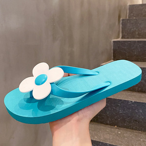 Nouvelles tongs pour femmes en PVC imperméable antidérapant pour l'été avec des motifs de soleil et de fleurs - Product Image 2