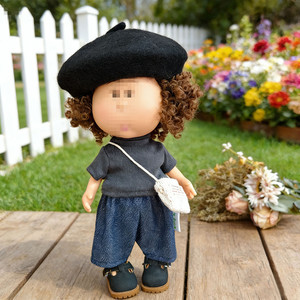 [Solo Ropa] Ropa para Muñeca Española Mia Potato de 24 cm, Vestido con <span class=keywords><strong>Boina</strong></span>, Minifalda, Atuendo Cool para Niña, Accesorios de Poliéster/Algodón 14+ - Product Image 5