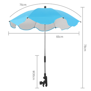 Personalizado tamaño pequeño verano impermeable cochecito de bebé abrazadera <span class=keywords><strong>sombrilla</strong></span> coche niños ligero Clips carro paraguas con logotipo - Product Image 6