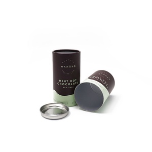 Eco-Friendly Aluminum <b>Foil</b> Lining Circular Paper <b>Containers</b> Packaging Coffee Tea Matcha Powder Soybean Milk Powder With Iron Lid - Product Image 5