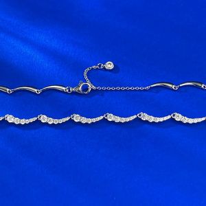 Collar de Plata S925 con Diseño de Ondas de Agua y Sonrisa, un Collar Diario Sofisticado y Elegante para Mujer - Product Image 4