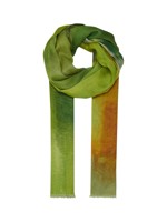 Grand foulard en soie à franges imprimé aquarelle
