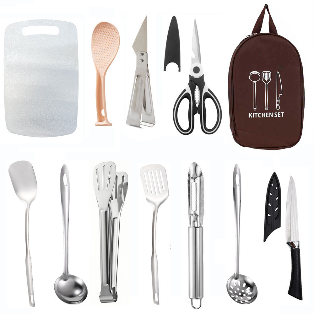 [Couleur café] Ensemble de sacs de rangement pour ustensiles de cuisine 12 pièces