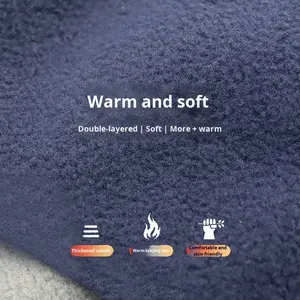 Écharpe longue <span class=keywords><strong>en</strong></span> <span class=keywords><strong>polaire</strong></span> <span class=keywords><strong>polaire</strong></span> d'hiver avec poche, <span class=keywords><strong>cape</strong></span> à capuche thermique, couleur unie, épaissie, surdimensionnée, châle unisexe, confortable - Product Image 2