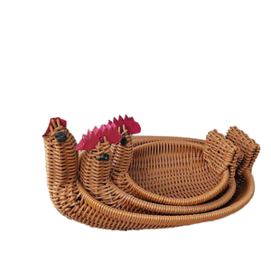 Cesta de Frutas Ovalada de Ratán Hecha a Mano, Decoración Artesanal Multifuncional para Cocina e Idea de Regalo Sostenible - Product Image 1