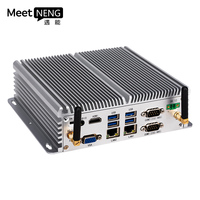 MeetNeng vente à chaud Mini Pc industriel sans ventilateur entièrement en aluminium anti-poussière boîte d'ordinateur de bureau intégré Pc
