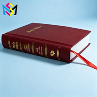 Bible personnalisée avec bords dorés, couverture rigide, boîte cadeau en carton, format A4, papier offset, pour communion, baptême, commandes en gros