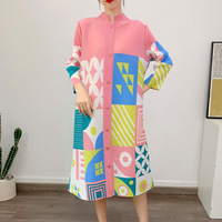 Vestido Casual Maxi Africano Plisado con Estampado Geométrico de Poliéster 100% Ecológico de Alta Calidad, Largo hasta el Tobillo, para Mujer, Tallas Grandes, ODM