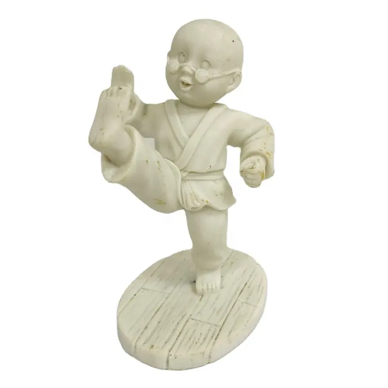 Auto Interieur Display Hars Bbay Boeddha Beeldje Leuke Chinese Kung Fu Kleine Cartoon Monnik Jongen Standbeeld