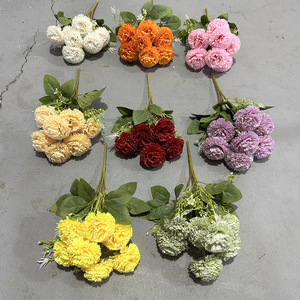 Bouquet de mariage artificiel en soie Yixuan à 7 têtes de œillets, ornement floral - Product Image 2