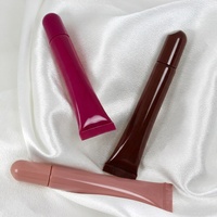 Brillant à lèvres rose personnalisé 10ml maquillage cosmétique en plastique vide brillant à lèvres conteneur baume à lèvres huile presser tubes souples emballage