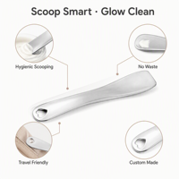 Alat Pengambil Krim Wajah KINWONG Cream Spatula dari Alloy Seng 3 Warna Sendok Kosmetik Perawatan Kulit 6cm Custom OEM Grosir