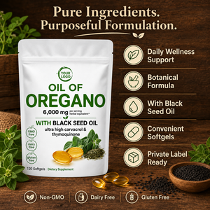 Aceite de Orégano en Cápsulas Blandas, Fórmula Botánica Natural de 6000mg, Sin GMO, Certificado GMP, Marca Privada OEM ODM, Apoyo Inmunológico, Vitalidad y Bienestar - Product Image 2