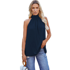 <span class=keywords><strong>T</strong></span>-<span class=keywords><strong>shirt</strong></span> <span class=keywords><strong>Femme</strong></span> Chic Décontracté <span class=keywords><strong>sans</strong></span> Manches Couleur Unie, Nouveau Style É<span class=keywords><strong>t</strong></span>é Automne – Vente en Gros - Product Image 5