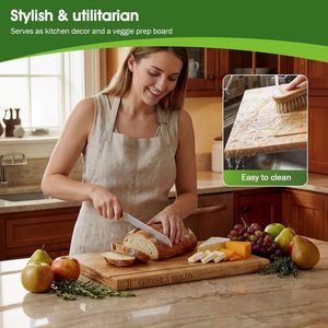 Ensemble de planches à découper en bois pour <span class=keywords><strong>la</strong></span> <span class=keywords><strong>cuisine</strong></span>, ensemble de 3 pièces, adapté aux légumes, au <span class=keywords><strong>fromage</strong></span> et à <span class=keywords><strong>la</strong></span> viande, cadeau unique pour les cuisiniers à domicile - Product Image 6