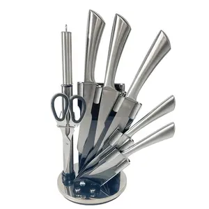 Manico cavo-Set di coltelli da cucina professionale da 8 pezzi con blocco in acrilico