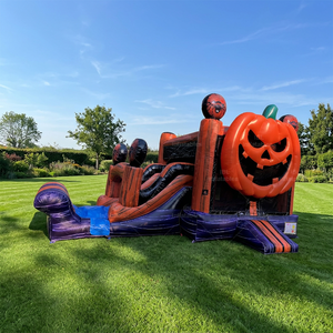 Château gonflable citrouille avec toboggan, château gonflable <span class=keywords><strong>d</strong></span>'Halloween avec toboggan, combo château gonflable Jack O'Lantern pour <span class=keywords><strong>location</strong></span> événementielle - Product Image 3