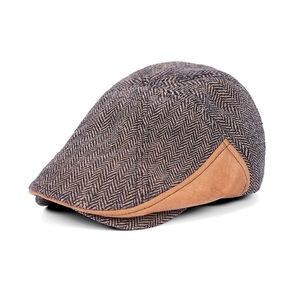 2024 Autumn Winter New Arrival British Vintage Beret Men Flat Top Ivy Caps Two Tone Color Contrast Retro <strong>Painter</strong> Ivy Hats - Product Image 4
