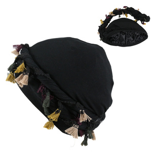 HZM-23207 <span class=keywords><strong>Bonnet</strong></span> Dôme Wave Cap à Pompons Doublé Satin, Chapeau Musulman Respirant, Sous-<span class=keywords><strong>bonnet</strong></span> Durags Turban pour Homme - Product Image 3