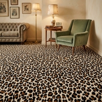 Moquette murale ignifuge et insonorisée en nylon imprimé léopard pour hôtel, 4m, moderne, lavable, pour salle de banquet et salon