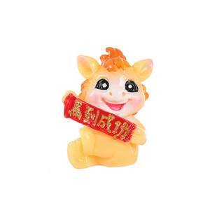 ม้าปีนักษัตร ตุ๊กตาเรซิ่นรูปสัตว์การ์ตูน ของตกแต่ง ของขวัญปีใหม่จีน - Product Image 4