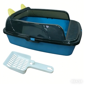 Lettiera <span class=keywords><strong>per</strong></span> Gatti Semi-Chiusa in PP con Bordo Alto Anti-Sabbia e Anti-Schizzi, Include Paletta <span class=keywords><strong>per</strong></span> Gatti Adulti fino a 6,8 kg - Product Image 2