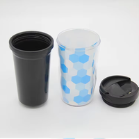 280 ML remplaçable Photo Insert Double paroi en plastique tasse à café bricolage en plastique tasse de voyage avec insertion de papier