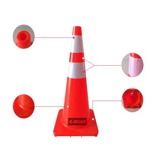 Cône de sécurité routière en PVC, caoutchouc plastique de couleur rouge vert bleu 18 pouces 28 pouces 36 pouces - Product Image 2