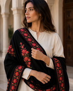 Luxury Embroidered Digital Print Viscose Shawl Long Fringe Traditional Winter Scarf Soft Warm Breathable Durable Elegant Fashion - Product Image 5