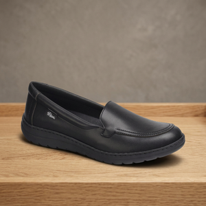 Spanish Premium DINAMIC <b>Women</b> Moccasin <b>Shoe</b> <b>Black</b> <b>Work</b> Corporate Footwear With Technic Microfiber Lining - Product Image 2
