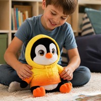 Peluches pingouins douces avec capuche, personnalisées, sur mesure, originales, mignonnes, de haute qualité, OEM ODM