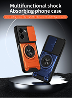 Coques de téléphone portable de style fenêtre pour Honor X7e Plus avec protection d'appareil photo, béquille et protection antichoc pour la coque arrière