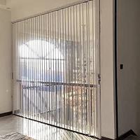 Porte coulissante moderne et simple en aluminium et polycarbonate pour cuisine, chambre, balcon, supermarché, rideau de séparation pliable