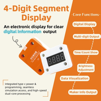 Modul Tampilan 7 Segmen 4 Digit Tipe S QMY S17 Antarmuka TM1637 PH2.0 untuk Proyek Pemrograman STEM Pengatur Waktu Jam