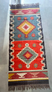 Southwestern Tribal <b>Runner</b> <b>Rug</b> | Handwoven Wool Jute Geometric Boho Carpet <b>for</b> Farmhouse Hallway Entryway Bedroom Room Decor - Product Image 6