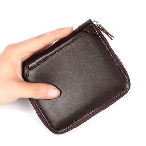 กระเป๋าสตางค์แบบมีคลิปหนีบบัตรสำหรับผู้ชายกระเป๋าหนังวัวแท้ RFID กระเป๋าใส่<span class=keywords><strong>พาส</strong></span>ปอร์ตเท่ๆแฟชั่น - Product Image 1