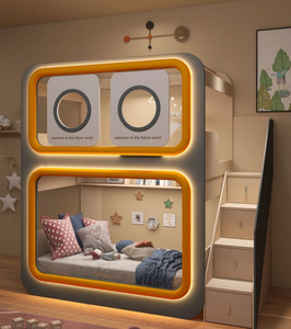 Lits superposés pour enfants en bois durables de différents styles, designs de château, de princesse et de vaisseau spatial, <span class=keywords><strong>hauteur</strong></span> réglable, largeur assortie, salon - Product Image 1