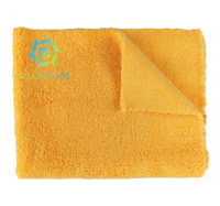 Serviette de detailing en microfibre orange, découpe ultrasonique sans bords, 40x40cm, 400gsm, anti-rayures, pour lavage auto et cuisine, fabriquée en Chine