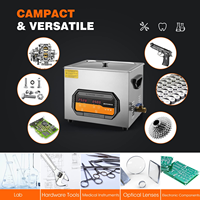 Nettoyeur à ultrasons professionnel 15L avec minuterie numérique et chauffage en acier inoxydable 304 pour cartes de circuits imprimés, prothèses dentaires, petites pièces
