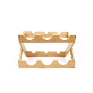 Estante para vinos de bambú con rejilla, estante plegable en forma de X para exhibir botellas de vino, estante plano para almacenamiento de vinos - Product Image 1