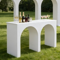 Meubles de mariage modernes nordiques sur mesure, 100% bois massif, forme arquée, table de bar à louer pour événements