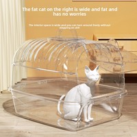 Bac à litière pour chat entièrement fermé en plastique ABS, anti-odeur, extra-large, anti-éclaboussures, portable, toilette de grande taille