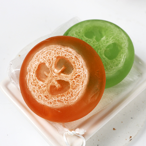 Nhãn Hiệu Riêng Tẩy Tế Bào Chết Màu Xanh Lá Cây Trà Hình Tròn Trong Suốt Chanh Nghệ Kojic Axit Loofah Xà Phòng Thanh Cho Nam Giới - Product Image 1