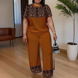 Ensemble décontracté 2 pièces pour femme, grande taille (XL-5XL), imprimé à carreaux, collection Printemps-Été 2026 - Product Image 1