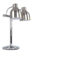 Lampe de présentation alimentaire chauffante en acier inoxydable à tête unique, lampe à pizza et barbecue à double tête pour la conservation de la chaleur, buffet pour hôtels