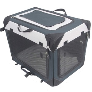 Cubierta de caja de viaje con marco de acero tela lavable interior exterior plegable suave fácil de plegar llevar cómodo perro hogar jaulas para mascotas sólido