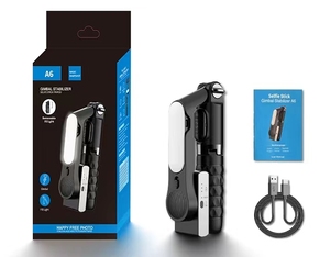 A6 singolo per asse multifunzione Gimbal Selfie Stick con luce di riempimento staccabile CE FCC con stabilizzatore conforme a <span class=keywords><strong>RoHS</strong></span> - Product Image 5