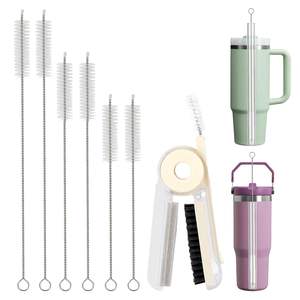 Juego de cepillos limpiadores de pajitas para vasos Stanley, cepillo para limpiar pajitas y cepillo para la ranura de la tapa del vaso, para vasos Owala Freesip/Simple Modern/Yeti - Product Image 1