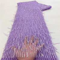 Tissu en dentelle française brodée de sequins ZSY avec franges à pampilles perlées pour artisanat DIY, costumes de scène et robes de mariée